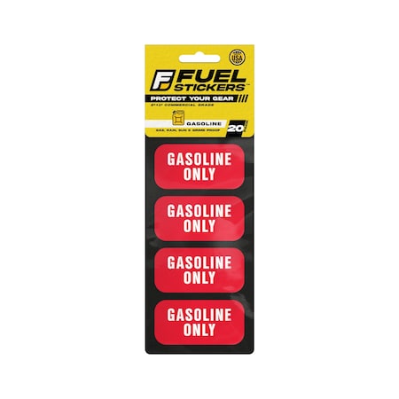 Fuel Stickers Gasoline Sticker: Gas Labels for Fuel Can & Outdoor Power Equipment, Hvy-Dty, 2''x1'', 20PK Z-2X1GAS-20PK